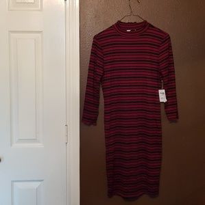 Stripped body con dress